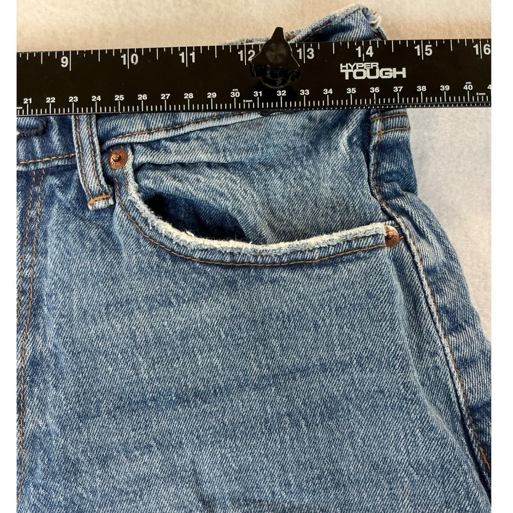 Abercrombie & Fitch Curve Love The Mom Short High Rise Denim Blue 29 8 Distressd - Picture 6 of 8